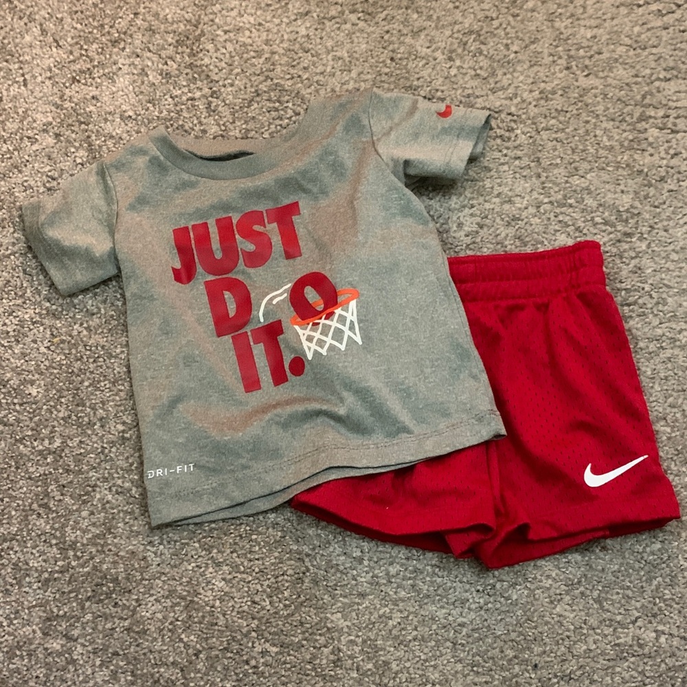 Nike Red and Gray Dri-FIT Set